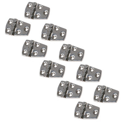 AB Tools Polished Door Hinge 10 Pack Stainless Steel 56mm X 38mm 316 Marine Cabin Hatch from B&Q