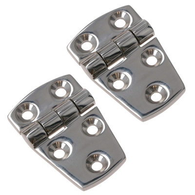 AB Tools Polished Door Hinge 2 Pack Stainless Steel 56mm X 38mm 316 Marine Cabin Hatch from B&Q