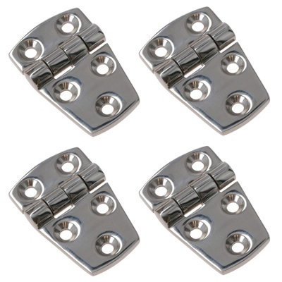 AB Tools Polished Door Hinge 4 Pack Stainless Steel 56mm X 38mm 316 Marine Cabin Hatch from B&Q