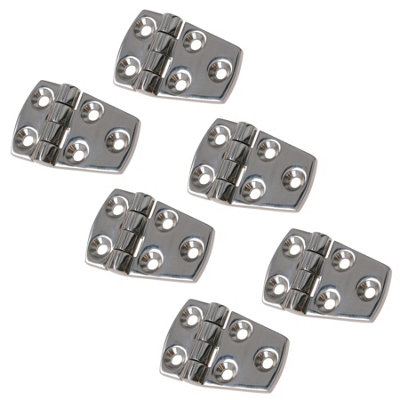 AB Tools Polished Door Hinge 6 Pack Stainless Steel 56mm X 38mm 316 Marine Cabin Hatch from B&Q