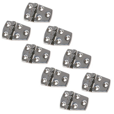 AB Tools Polished Door Hinge 8 Pack Stainless Steel 56mm X 38mm 316 Marine Cabin Hatch from B&Q