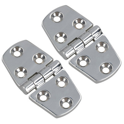AB Tools Polished Door Hinge 2 Pack Stainless Steel 76mm X 38mm 316 Marine Cabin Hatch from B&Q