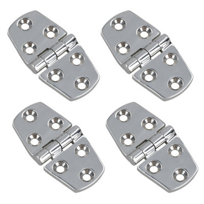 AB Tools Polished Door Hinge 4 Pack Stainless Steel 76mm X 38mm 316 Marine Cabin Hatch from B&Q