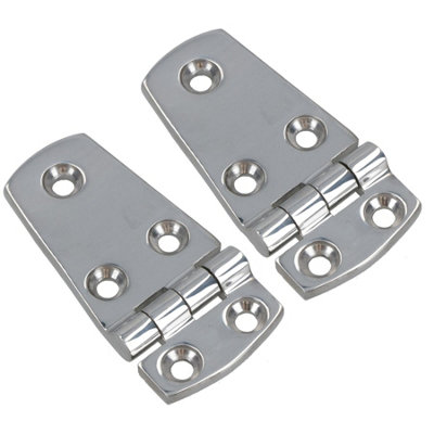 AB Tools Polished Door Hinge 2 Pack Stainless Steel 76mm X 38mm 316 Marine Cabin Hatch from B&Q