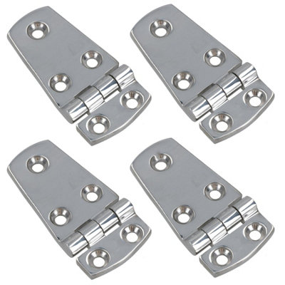 AB Tools Polished Door Hinge 4 Pack Stainless Steel 76mm X 38mm 316 Marine Cabin Hatch from B&Q