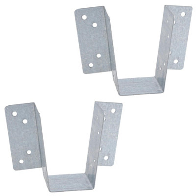 AB Tools Mini Timber Wood Joist Hanger 38mm Decking Loft Galvanised Beam Holder 2Pk from B&Q