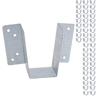 AB Tools Mini Timber Wood Joist Hanger 38mm Decking Loft Galvanised Beam Holder 50Pk from B&Q