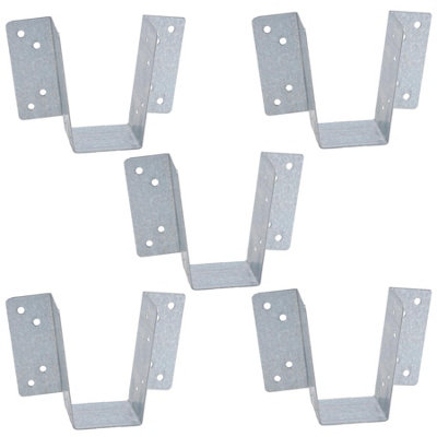 AB Tools Mini Timber Wood Joist Hanger 38mm Decking Loft Galvanised Beam Holder 5Pk from B&Q