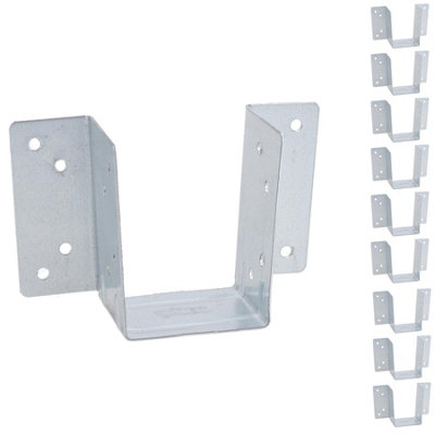 AB Tools Mini Timber Wood Joist Hanger 47mm Decking Loft Galvanised Beam Holder 10Pk from B&Q
