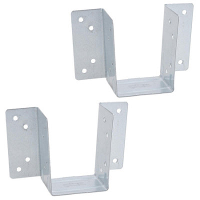 AB Tools Mini Timber Wood Joist Hanger 47mm Decking Loft Galvanised Beam Holder 2Pk from B&Q