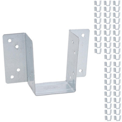 AB Tools Mini Timber Wood Joist Hanger 47mm Decking Loft Galvanised Beam Holder 50Pk from B&Q
