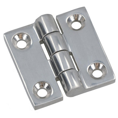 AB Tools Polished Door Butt Hinge Stainless Steel 38mm X 38mm 316 Marine Cabin from B&Q