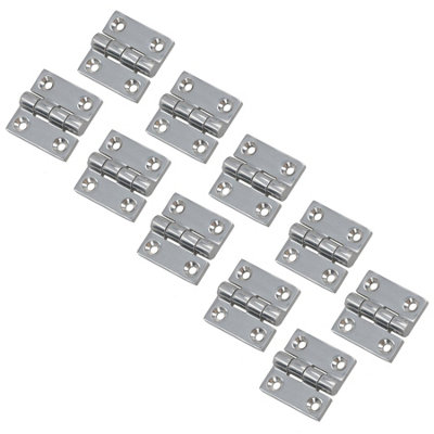 AB Tools Polished Door Butt Hinge 10 Pack Stainless Steel 38mm X 38mm 316 Marine Cabin from B&Q