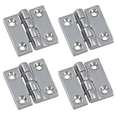 AB Tools Polished Door Butt Hinge 4 Pack Stainless Steel 38mm X 38mm 316 Marine Cabin from B&Q