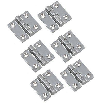 AB Tools Polished Door Butt Hinge 6 Pack Stainless Steel 38mm X 38mm 316 Marine Cabin from B&Q