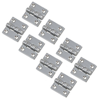AB Tools Polished Door Butt Hinge 8 Pack Stainless Steel 38mm X 38mm 316 Marine Cabin from B&Q