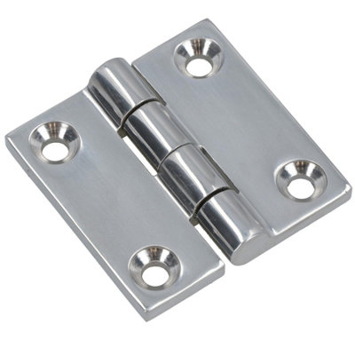 AB Tools Polished Door Butt Hinge Stainless Steel 50mm X 50mm 316 Marine Cabin from B&Q