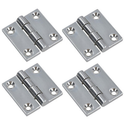 AB Tools Polished Door Butt Hinge 4 Pack Stainless Steel 50mm X 50mm 316 Marine Cabin from B&Q