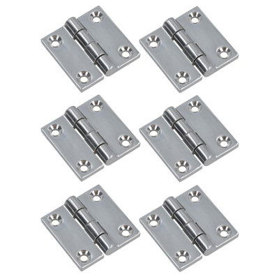 AB Tools Polished Door Butt Hinge 6 Pack Stainless Steel 50mm X 50mm 316 Marine Cabin from B&Q