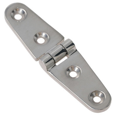AB Tools Polished Door Strap Hinge Stainless Steel 27mm X 103mm 316 Marine Cabin from B&Q