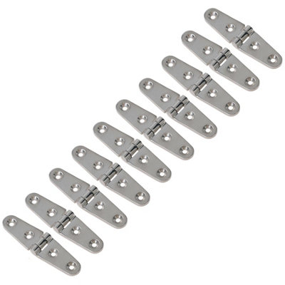 AB Tools Polished Door Strap Hinge 10 Pack Stainless Steel 27mm X 103mm 316 Marine Cabin from B&Q