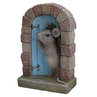 Mouse Door Figurine Statue House Decor Ornament Sculpture Resin Home - Image 3