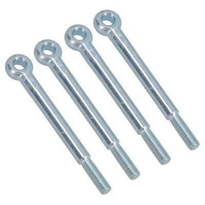 B&Q -  M6 80mm Eye Bolt 4 Pack Zinc Plated Threaded Rings Din444 Catenary Wire