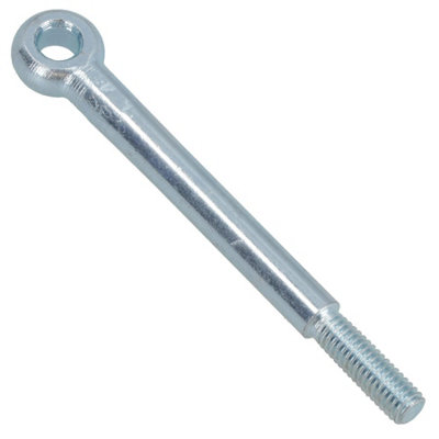 B&Q -  M6 80mm Eye Bolt Single Bolt Zinc Plated Threaded Rings Din444 Catenary Wire