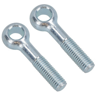 B&Q -  M8 40mm Eye Bolt 2 Pack Zinc Plated Threaded Rings Din444 Catenary Wire