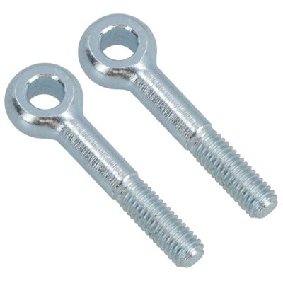B&Q -  M8 50mm Eye Bolt 2 Pack Zinc Plated Threaded Rings Din444 Catenary Wire