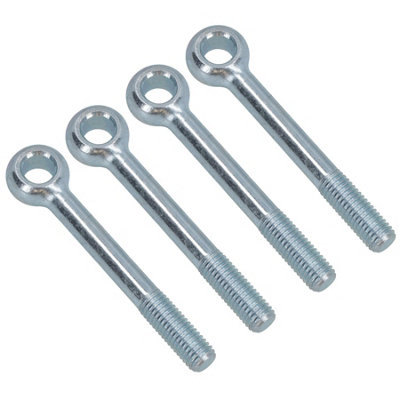 B&Q -  M10 80mm Eye Bolt 4 Pack Zinc Plated Threaded Rings Din444 Catenary Wire