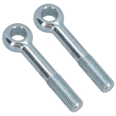 B&Q -  M12 80mm Eye Bolt 2 Pack Zinc Plated Threaded Rings Din444 Catenary Wire
