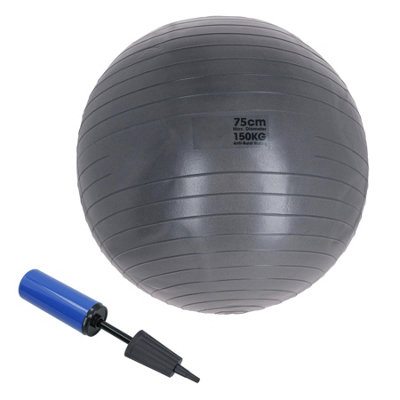 AB Tools Swiss Exercise Ball Anti Burst 150Kg For YogaFitness Pilates Core Workouts 75Cm from B&Q