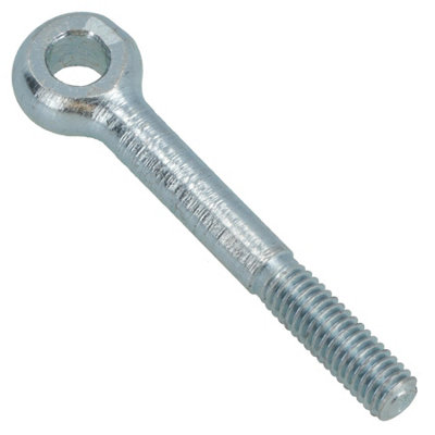 B&Q -  M6 50mm Eye Bolt Single Bolt Zinc Plated Threaded Rings Din444 Catenary Wire