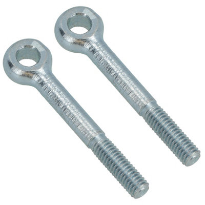 B&Q -  M6 50mm Eye Bolt 2 Pack Zinc Plated Threaded Rings Din444 Catenary Wire
