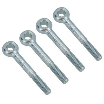 B&Q -  M6 50mm Eye Bolt 4 Pack Zinc Plated Threaded Rings Din444 Catenary Wire