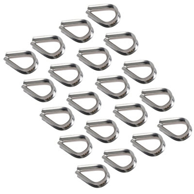 AB Tools Rope Splice Thimble 20Pk For 2mm Rope & Wire Spliced Boat Thimbles 316 Marine A4 from B&Q