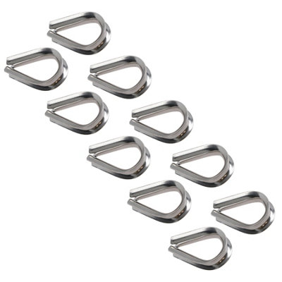 AB Tools Rope Splice Thimble 10Pk For 6mm Rope & Wire Spliced Boat Thimbles 316 Marine A4 from B&Q