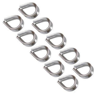 AB Tools Rope Splice Thimble 10Pk For 14mm Rope & Wire Spliced Boat Thimbles 316 Marine A4 from B&Q