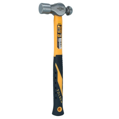 AB Tools 16Oz (450G) Ball Pein / Peen Hammer With Fibreglass Shaft & Rubberised Handle from B&Q