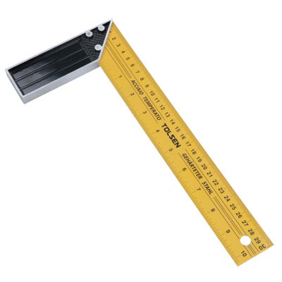 B&Q -  12" (300mm) Aluminium Try Engineer Square Precision Tri Set Square Right Angle
