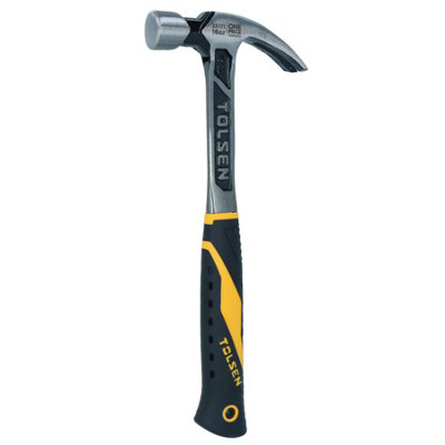 AB Tools 16Oz One Piece Forged Claw Hammer With Fibreglass Handle Nail Screw Remover