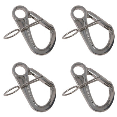 AB Tools 108mm Buoy Mooring Hook 4Pk Carabiner Carbine Hook Snap Shackle A4 Stainless from B&Q