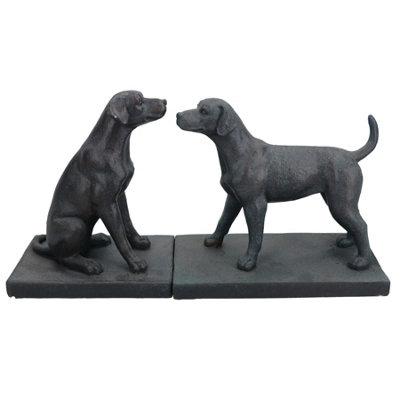 AB Tools Dog Bookends Labrador Ornament Figurine Cast Iron Book Ends Stand Holder from B&Q