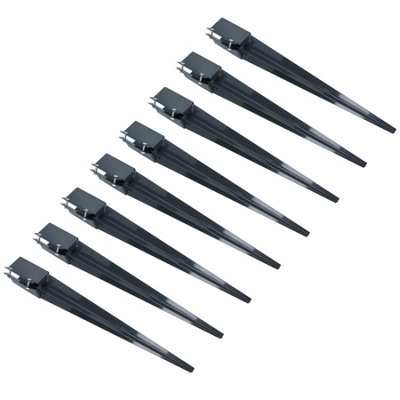 AB Tools Fence Post Holder Support Drive In Spike Grey 75mm X 75mm X 750mm 8Pk from B&Q