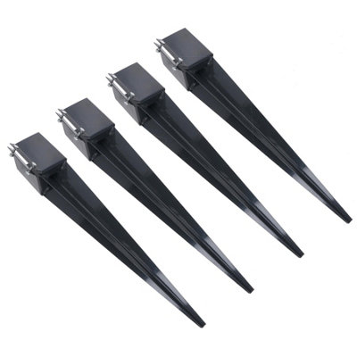 AB Tools Fence Post Holder Support Drive In Spike Grey 100mm X 100mm X 750mm 4Pk from B&Q