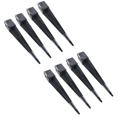 AB Tools Fence Post Holder Support Drive In Spike Grey 100mm X 100mm X 750mm 8Pk from B&Q