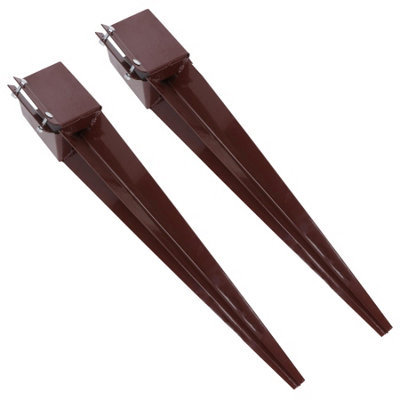 AB Tools Fence Post Holder Support Drive In Spike 100mm X 100mm X 750mm 2Pk from B&Q