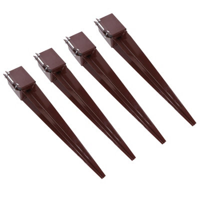AB Tools Fence Post Holder Support Drive In Spike 100mm X 100mm X 750mm 4Pk from B&Q