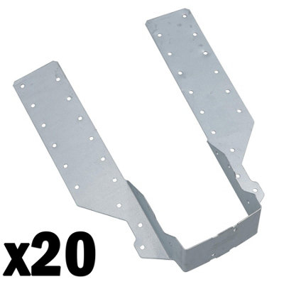 Ab Tools Light Duty Timber Wood Joist Hanger 75Mm Galvanised Loft Beam Holder 20Pk Size 20